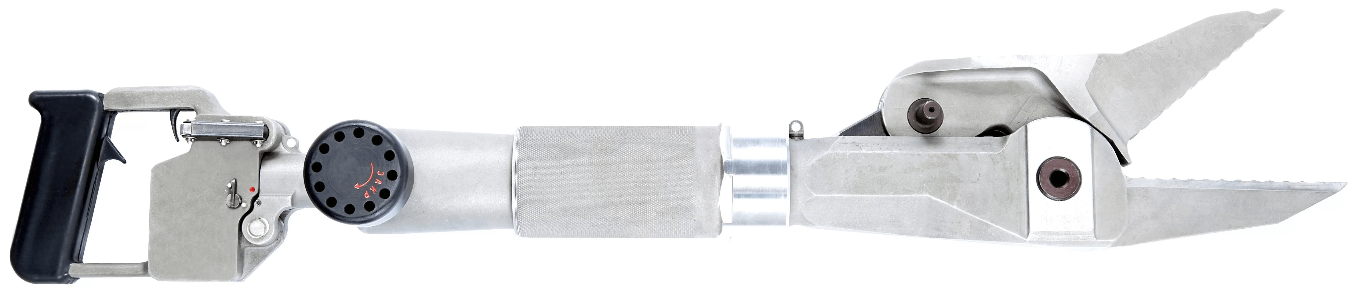 Original SAVETOOL NP4 rescue cutter with open blades, handle, controls and original markings